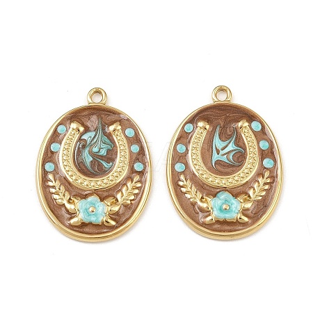 304 Stainless Steel Enamel Pendants X-STAS-C158-04G-03-1