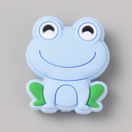 Frog Food Grade Eco-Friendly Silicone Focal Beads LS-SIL-WH0006-29D-1