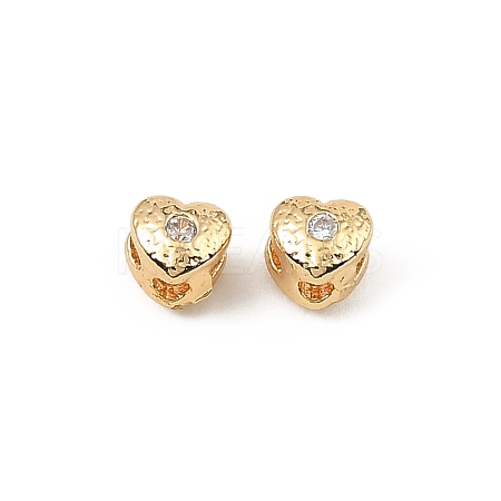 Brass Clear Cubic Zirconia Beads KK-D106-02G-1
