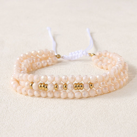 Bohemian Style Glass Beaded Braided Bead Bracelets IT8808-10-1