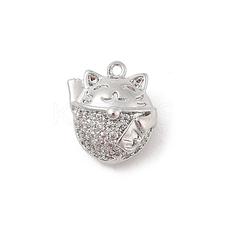 Brass Pave Cubic Zirconia Pendants KK-E791-01P-1