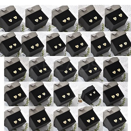 Rack Plating Brass Micro Pave Clear Cubic Zirconia Stud Earrings EJEW-K299-01G-1