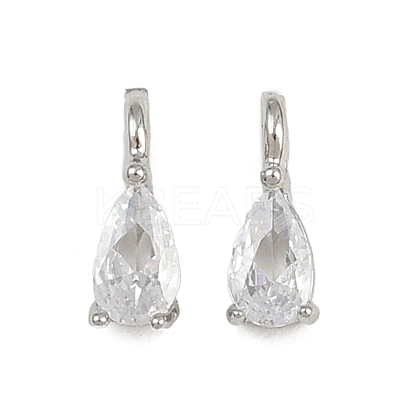 Brass Micro Pave Clear Cubic Zirconia Charms KK-A269-30P-1