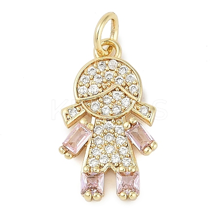 Rack Plating Brass Micro Pave Cubic Zirconia Pendants KK-H509-39G-01-1