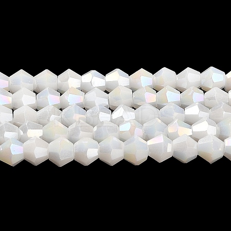 Opaque Solid Color Electroplate Glass Beads Strands X1-GLAA-F029-P4mm-A15-1