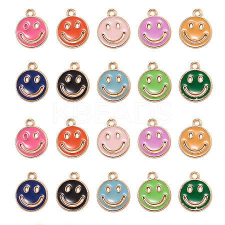 100Pcs 10 Colors Alloy Enamel Pendants ENAM-CJ0001-75-1