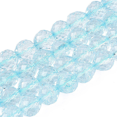 Crackle Transparent Glass Beads Strands GLAA-N068-04A-03-1