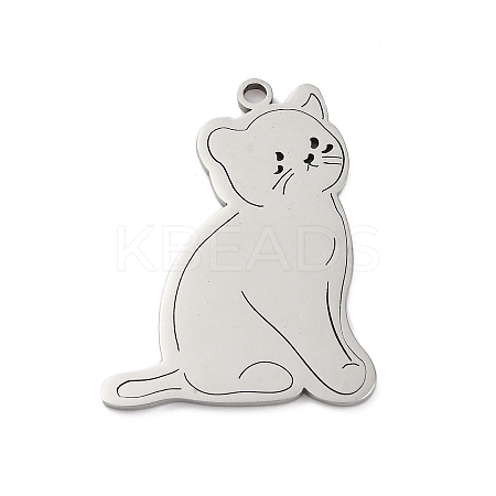 Anti-Tarnish 201 Stainless Steel Pendants STAS-R002-04P-1