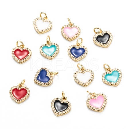 Brass Micro Pave Clear Cubic Zirconia Pendants ZIRC-M115-43G-1