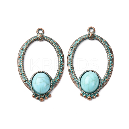Alloy with Synthetic Turquoise Pendants LS-FIND-B055-01C-1