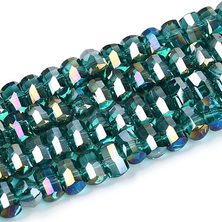 Electroplate Transparent Glass Beads Strands EGLA-N022-09A-B06-1