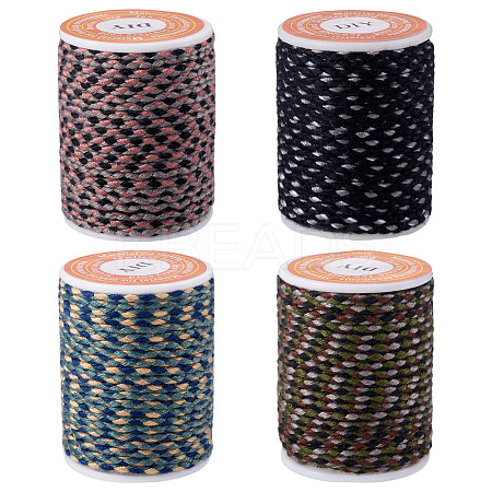 4 Rolls 4 Colors 4-Ply Polycotton Cord with Metallic Thread OCOR-TA0003-06A-1
