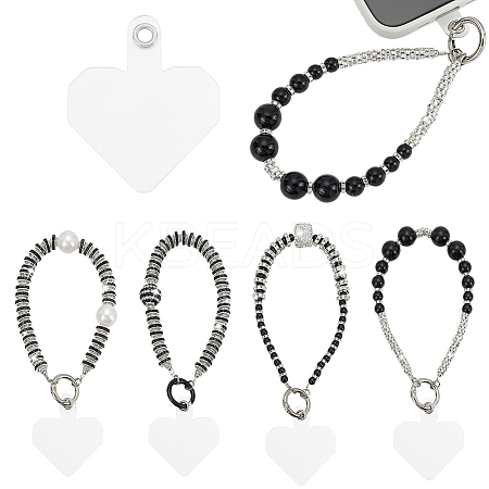 4 Bags 4 Styles Rhinestone & ABS Plastic Beads Beads Mobile Straps AJEW-AR0002-73-1