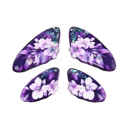 Transparent Epoxy Resin Pendants RESI-T057-33D-1