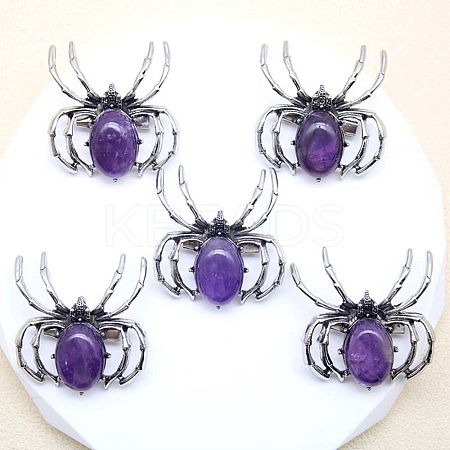 Natural Amethyst Brooch PW-WG35787-16-1