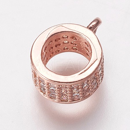 Brass Cubic Zirconia Tube Bails KK-P134-63RG-1