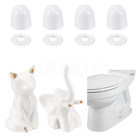 Round Plastic Push-On Toilet Bowl Bolt Caps Covers with Extra Washers and Ceramics Display Decorations AJEW-NB0008-28-1