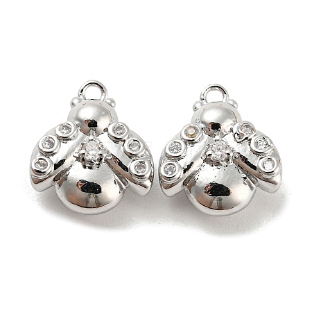 Brass Micro Pave Cubic Zirconia Charms KK-E090-02P-1