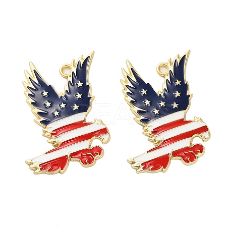 Independence Day Alloy Enamel Pendants ENAM-G229-06G-01-1