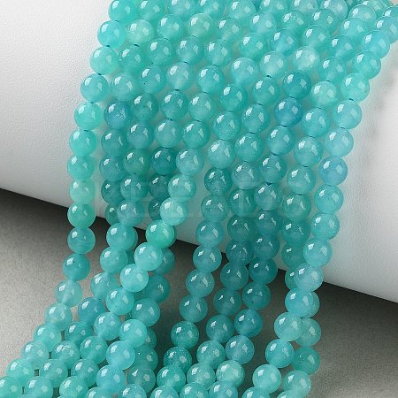 Natural Amazonite Round Bead Strands G-N0081-4mm-17-02-1