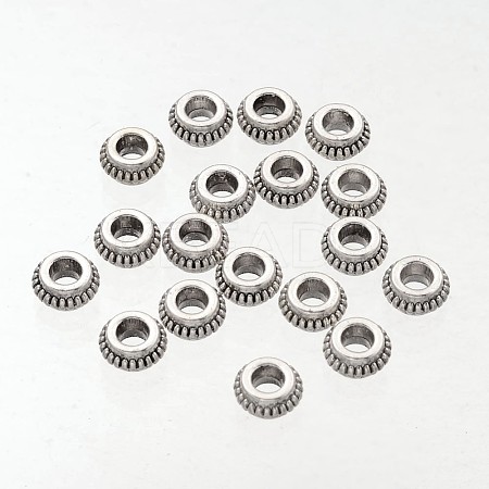 200Pcs Donut Tibetan Style Alloy Spacer Beads TIBEB-ZF0001-05AS-1