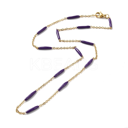 Enamel Bar Link Chain Necklace STAS-B025-02G-06-1