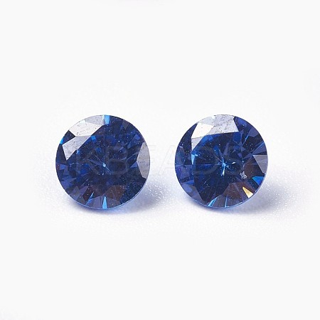 Cubic Zirconia Pointed Back Cabochons ZIRC-WH0001-B10-1