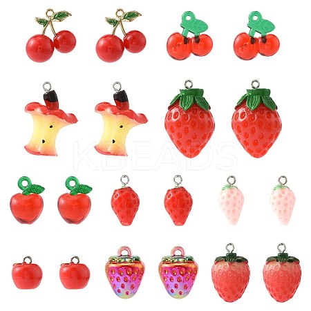 20Pcs 10 Styles Resin Pendants RESI-FS0002-10-1