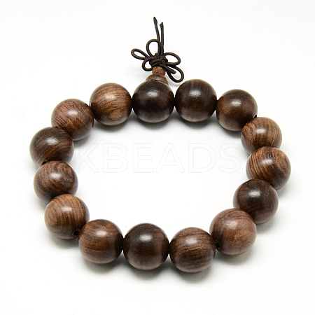 Sandalwood Mala Bead Bracelets BJEW-S125-03-1