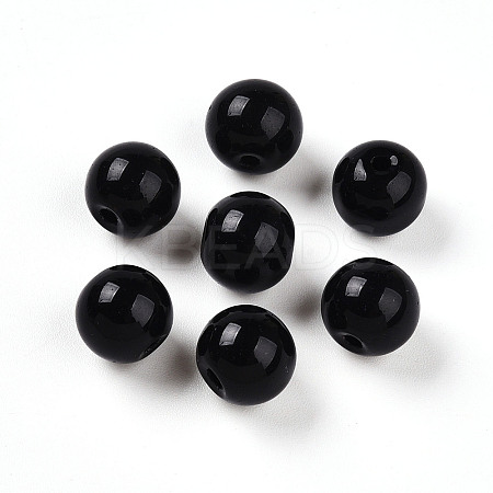 Opaque Solid Color Glass Beads GLAA-N007-10mm-A07-1