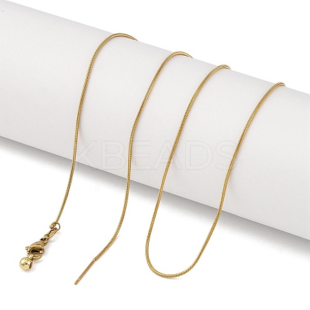 Ion Plaing(IP) 304 Stainless Round Snake Chain Necklaces NJEW-Q003-01G-1