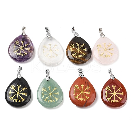 Natural Mixed Gemstone Pendants G-F786-09P-1