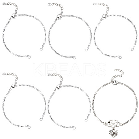 18Pcs 304 Stainless Steel Chain Bracelet Making MAK-SC0001-34-1
