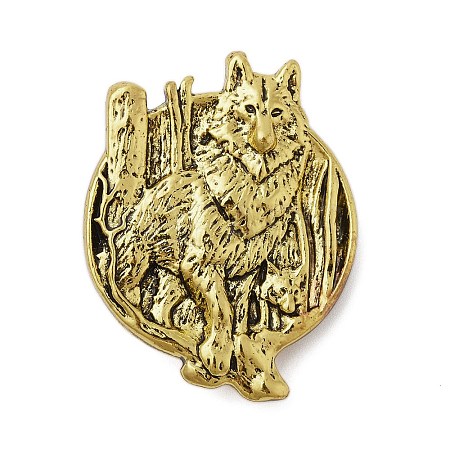 Retro Antique Golden Animal Alloy Brooches for Backpack Clothes JEWB-S040-02C-AG-1