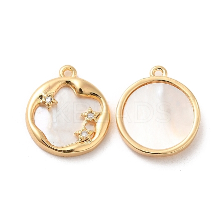 Brass Micro Pave Cubic Zirconia Charms KK-F860-12G-1
