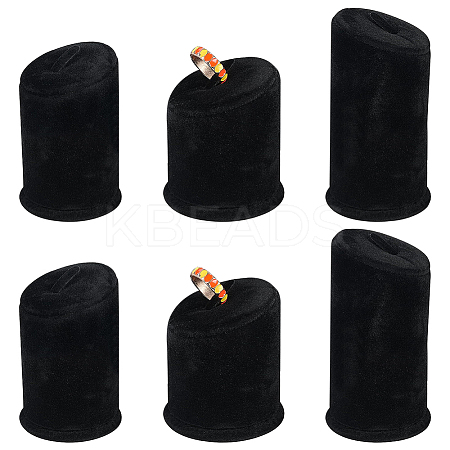 6Pcs 3 Sizes Velvet Ring Displays RDIS-FG0001-31-1