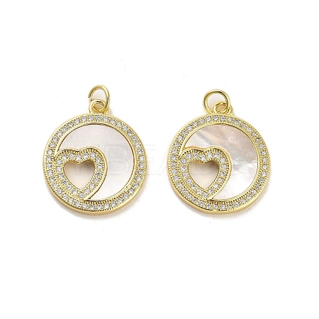 Brass Micro Pave Clear Cubic Zirconia Pendants KK-K365-02G-G-1