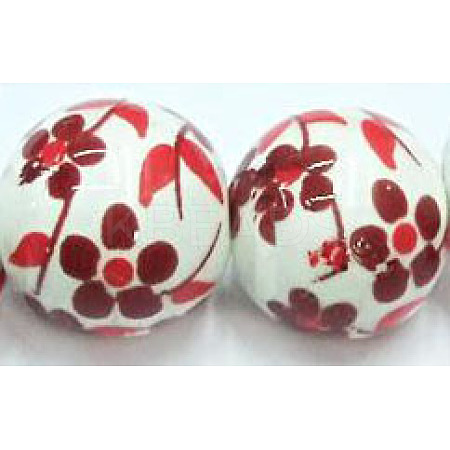 Famille Rose Porcelain Beads PORC-M531-2-1