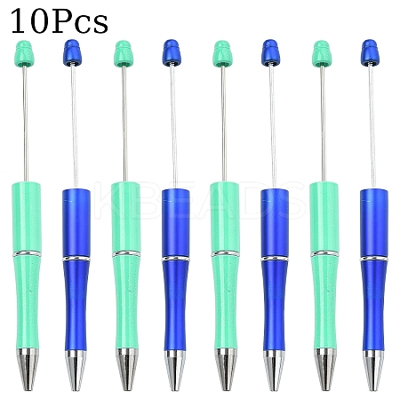 10Pcs 2 Colors Plastic Beadable Pens AJEW-YW0001-34B-1