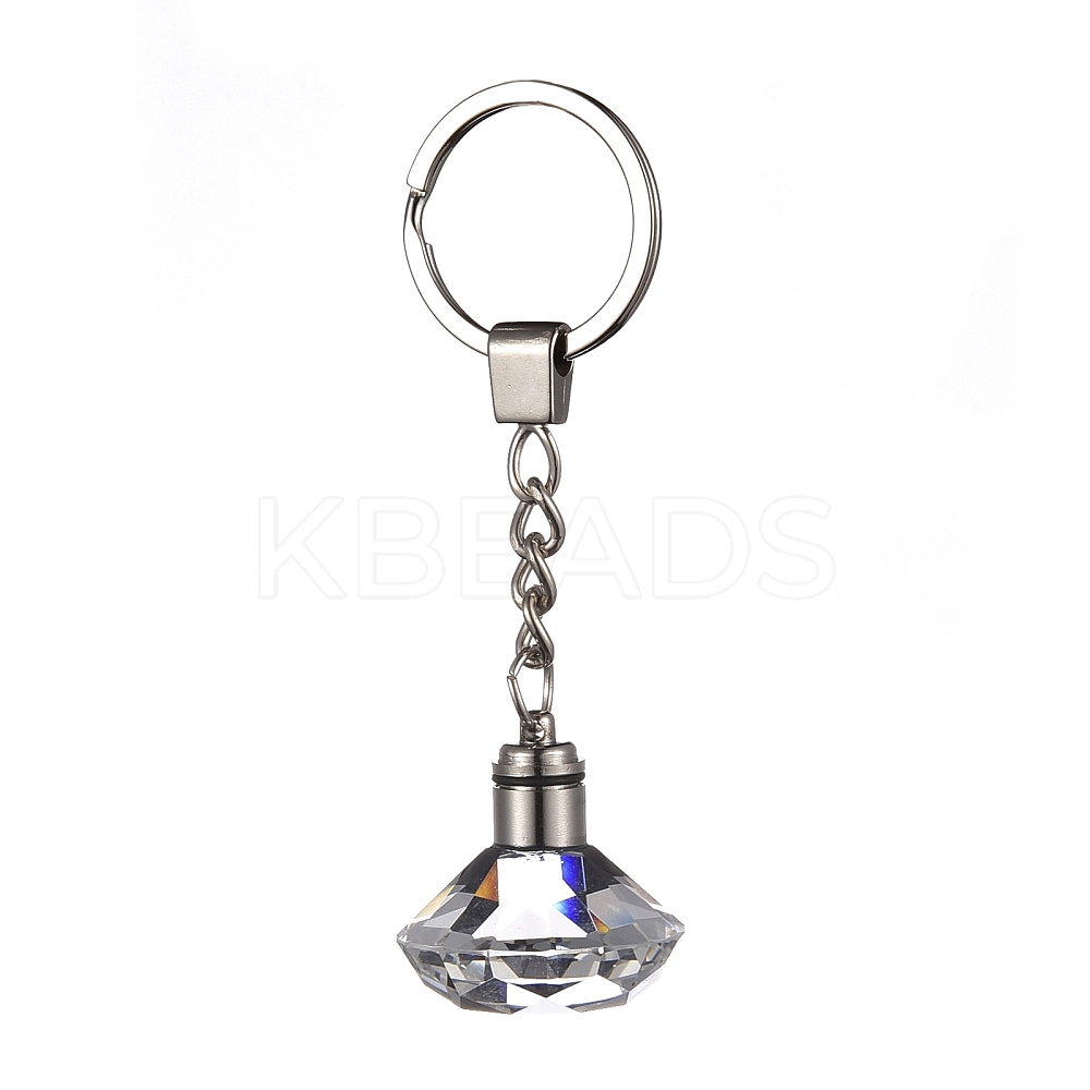 Wholesale Diamond Shape Faceted Glass Keychain - KBeads.com