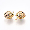 Brass Micro Pave Cubic Zirconia Pendants ZIRC-T016-15-2