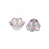 Electroplate Transparent Glass Bead Caps X-GLAA-T022-05-B01-3