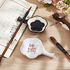 2Pcs 2 Colors Plum Blossom Shape Ceramic Ink Dish AJEW-PH0006-33-4