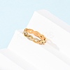 304 Stainless Steel Clear Cubic Zirconia Wave Finger Rings for Women RJEW-Z115-02G-3
