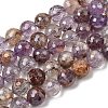 Natural Purple Phantom Quartz Purple Lodolite Quartz Round Beads Strands G-Z127-B01-10mm-2