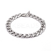304 Stainless Steel Curb Chains Bracelets BJEW-JB06273-02-1