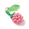 Glass Seed Beaded Rose Pendants PALLOY-MZ00627-05-3