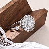 Sunflower Rotatable Open Cuff Rings for Women RJEW-C118-10P-2