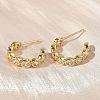 Brass Micro Pave Clear Cubic Zirconia Stud Earrings X-EJEW-G452-07G-2