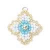 Handmade Glass Seed Beaded Quatrefoil Pattern Pendants PALLOY-MZ00965-01-1